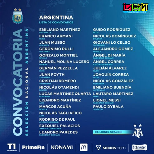 阿根廷足协官方公布世预赛大名单，梅西领衔，迪巴拉回归-第1张图片-世俱杯